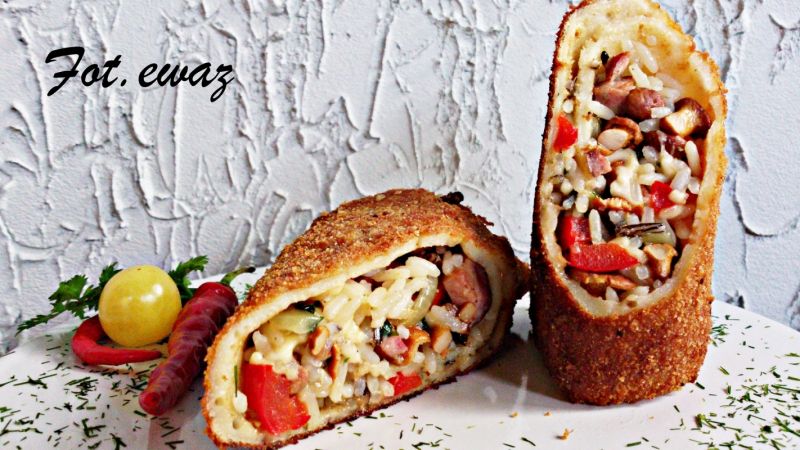 Krokiety z farszem ryżowo kurkowym