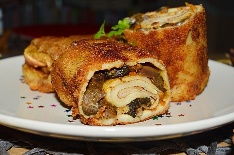 Krokiety z grzybami, papryką i marchewką  Krokiety z grzybami, papryką i marchewką