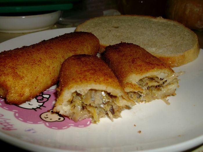 Krokiety z kapustą i grzybami