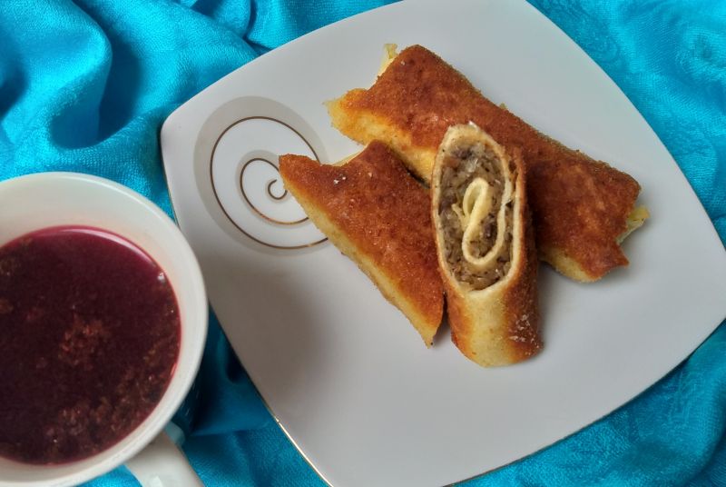 Krokiety z kapustą i grzybami 