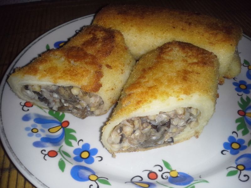 Krokiety z kaszą i grzybami Krokiety z kaszą i grzybami