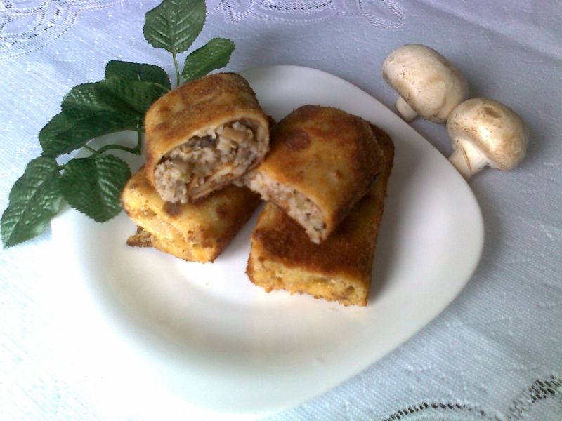 Krokiety z kaszą i pieczarkami Krokiety z kaszą i pieczarkami