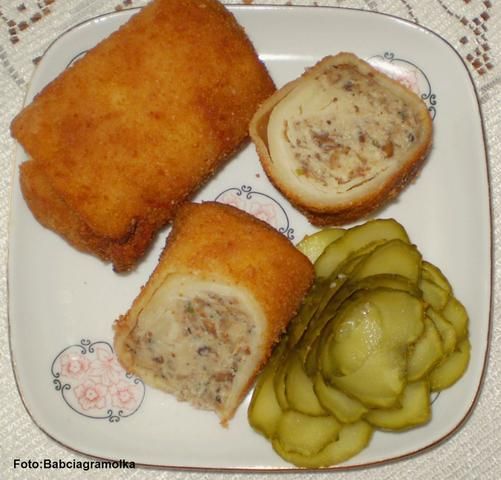 Krokiety z kurkami :