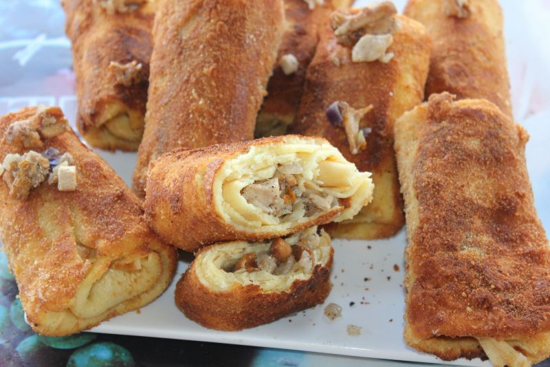 Krokiety z kurkami i kurczakiem