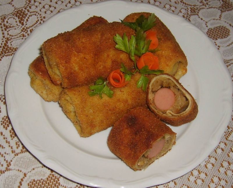 Krokiety z parówką i kapustą Krokiety z parówką i kapustą