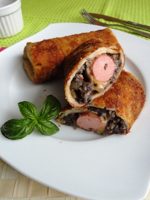Krokiety z parówką i pieczarkami Krokiety z parówką i pieczarkami