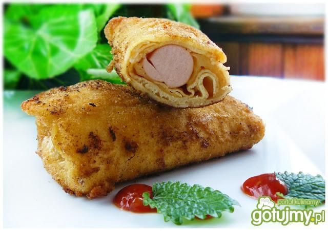 Krokiety z parówkami i serem żółtym Krokiety z parówkami i serem żółtym