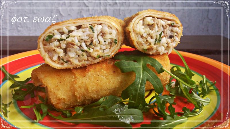 Krokiety z ryżem, mięsem i pieczarkami Krokiety z ryżem, mięsem i pieczarkami