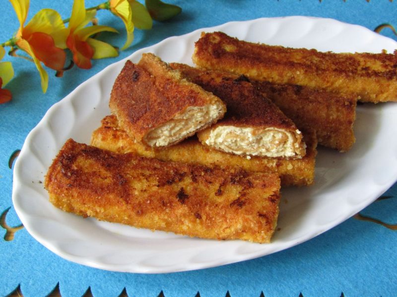 Krokiety z serem na waflach