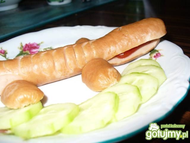 Krokodyl z parówki dla niejadka Krokodyl z parówki dla niejadka