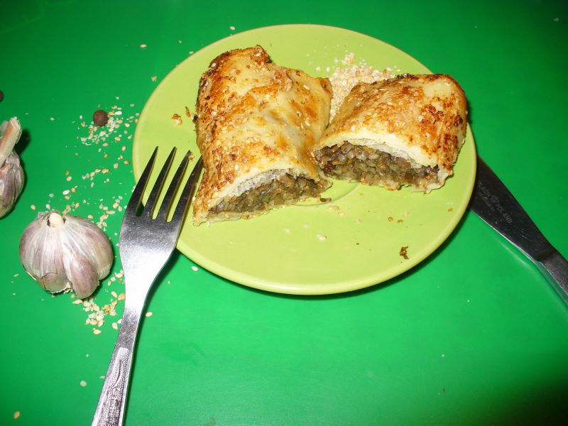 Krotiety z kaszą gryczaną i grzybami