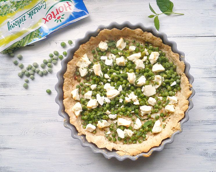 Krucha tarta z zielonym groszkiem 