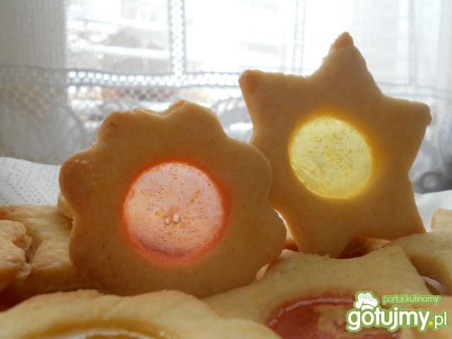 Kruche ciasteczka z witrażykiem