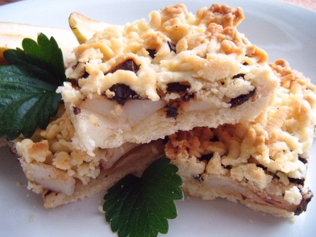 Kruche ciasto z gruszkami i czekoladą Kruche ciasto z gruszkami i czekoladą