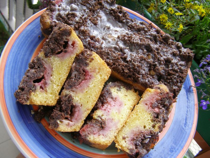 Krucho-ucierane ciasto  z truskawkami