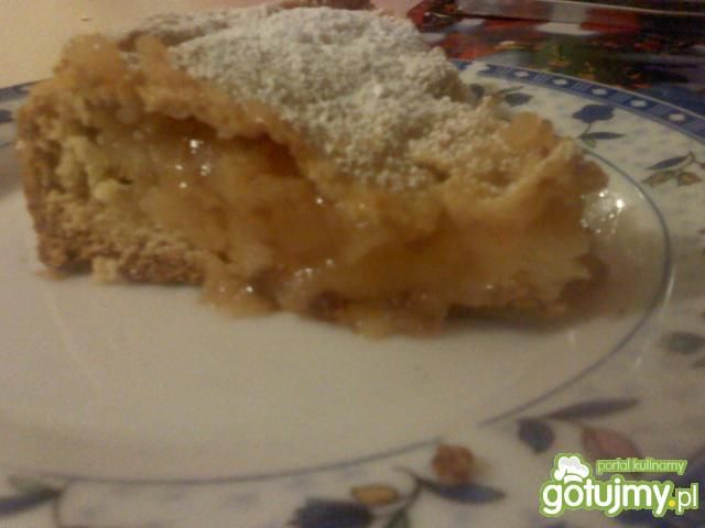 Kruchy placek z masą jabłkową z kisielem Kruchy placek z masą jabłkową z kisielem