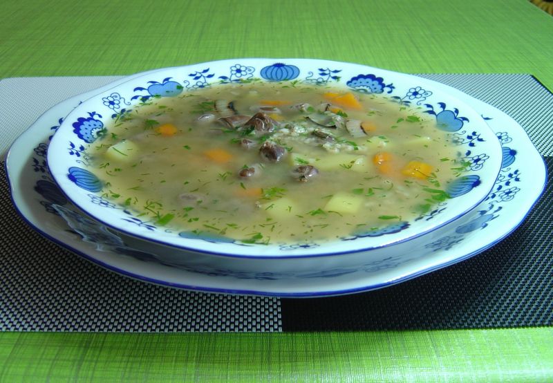 Krupnik na drobiowych serduszkach