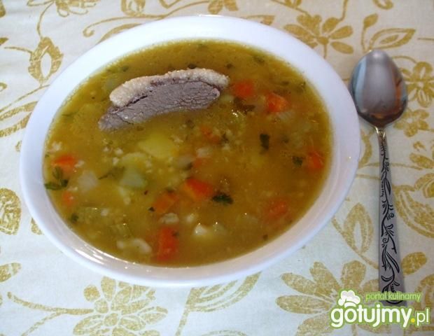 Krupnik z papką dyniowo-czosnkową