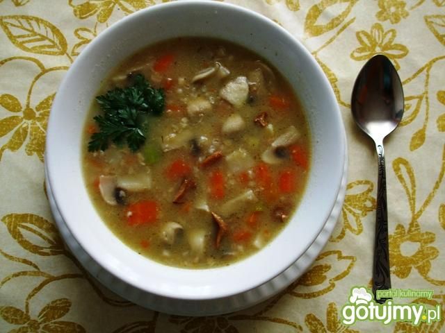 Krupnik z pieczarkami