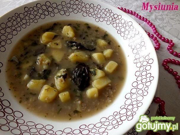 Krupnik z suszonymi grzybkami