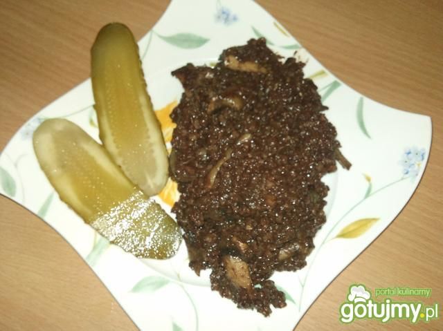 Krupniok z pieczarkami i cebulką Krupniok z pieczarkami i cebulką