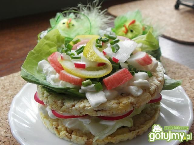 Kukurydziany sanwich z surimi. Kukurydziany sanwich z surimi.