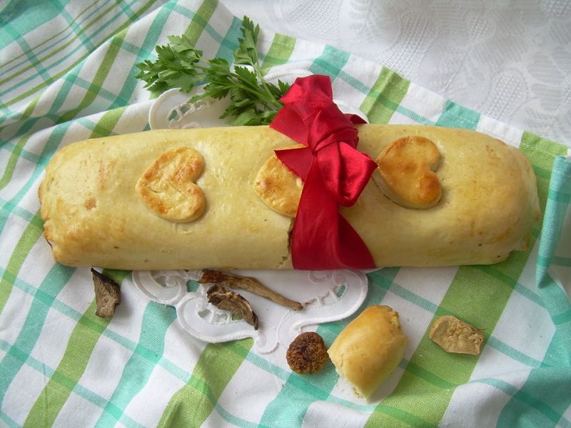Kulebiak z kapustą i grzybami Kulebiak z kapustą i grzybami