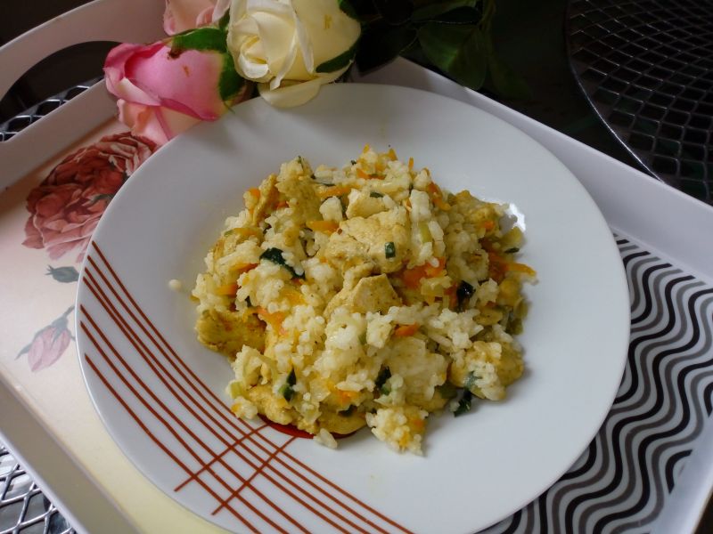 Kurczak crry z ryżem i warzywami