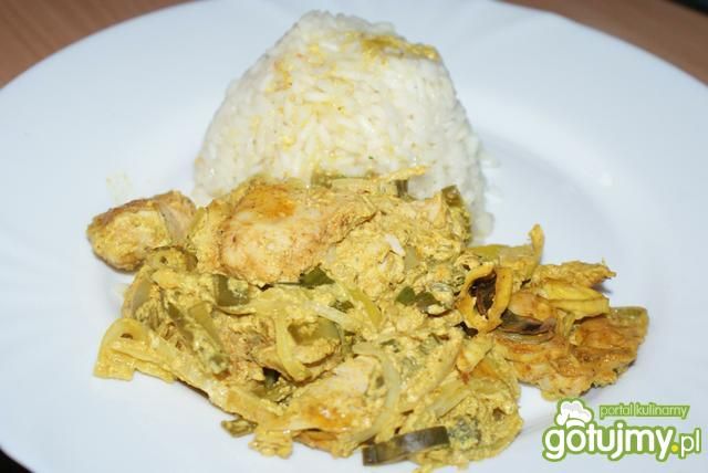 Kurczak curry w porach Kurczak curry w porach