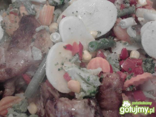 Kurczak duszony z warzywami