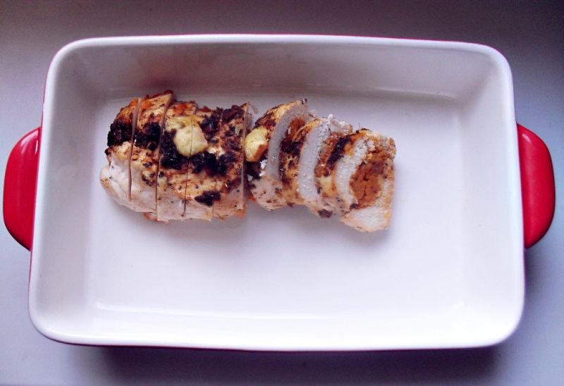 Kurczak faszerowany ciecierzycą