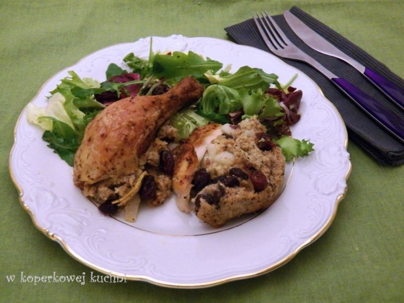 Kurczak faszerowany żurawiną z gruszkami Kurczak faszerowany żurawiną z gruszkami