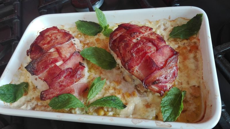 Kurczak Maryland z bananami