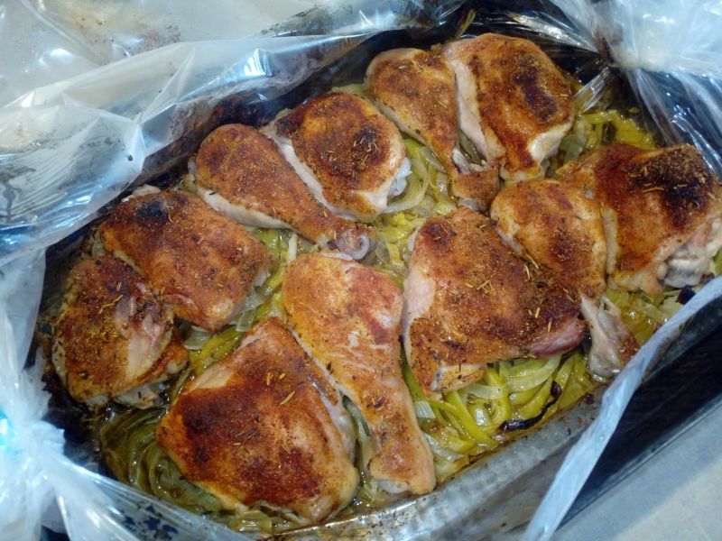 Kurczak pieczony na porze