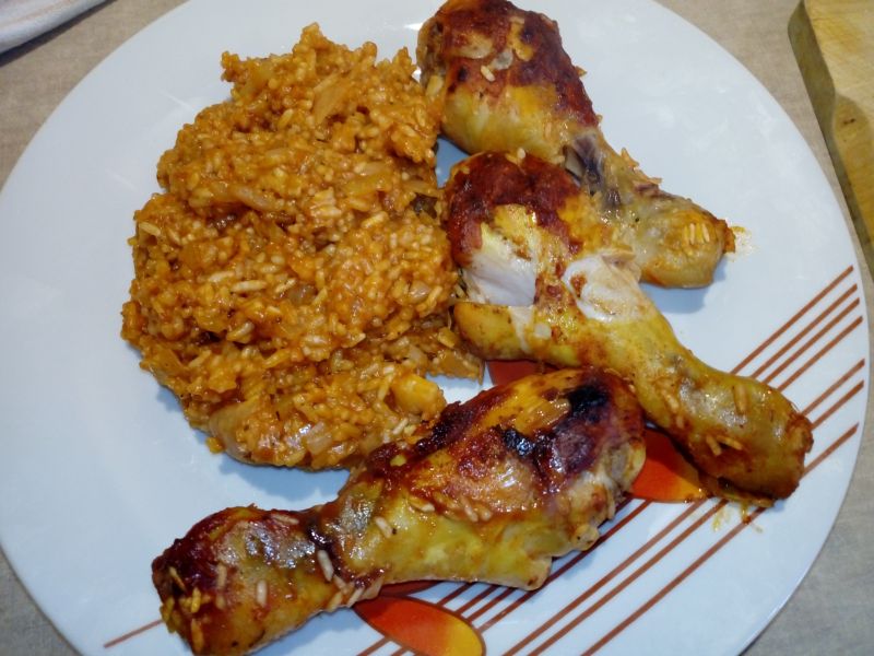 Kurczak pieczony na ryżu
