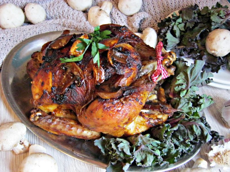 Kurczak pieczony w miodzie i czerwonym winie