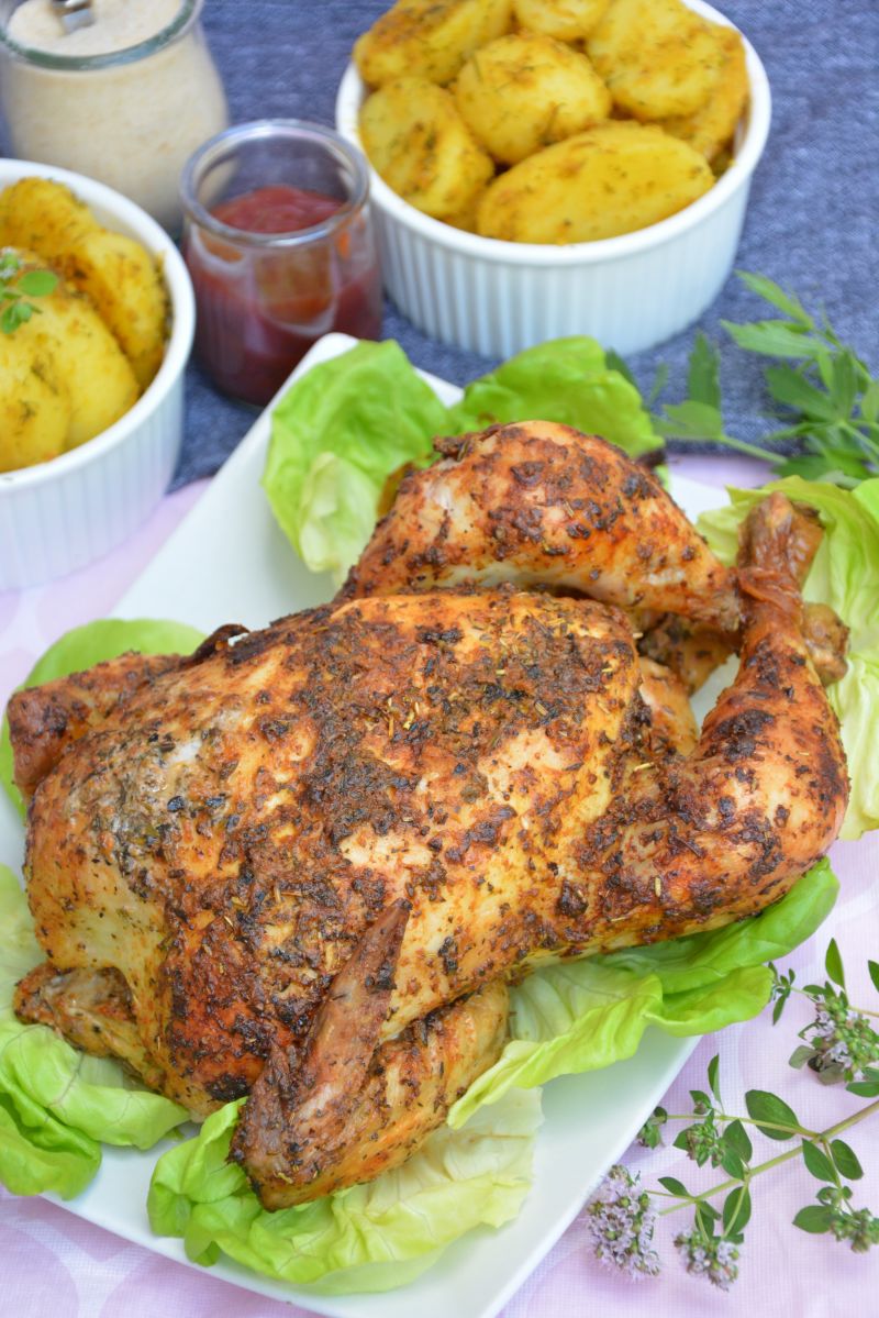 Kurczak pieczony w mleczku kokosowym z cebulą Kurczak pieczony w mleczku kokosowym z cebulą