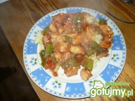 Kurczak słodko-kwaśny z ryżem Kurczak słodko-kwaśny z ryżem