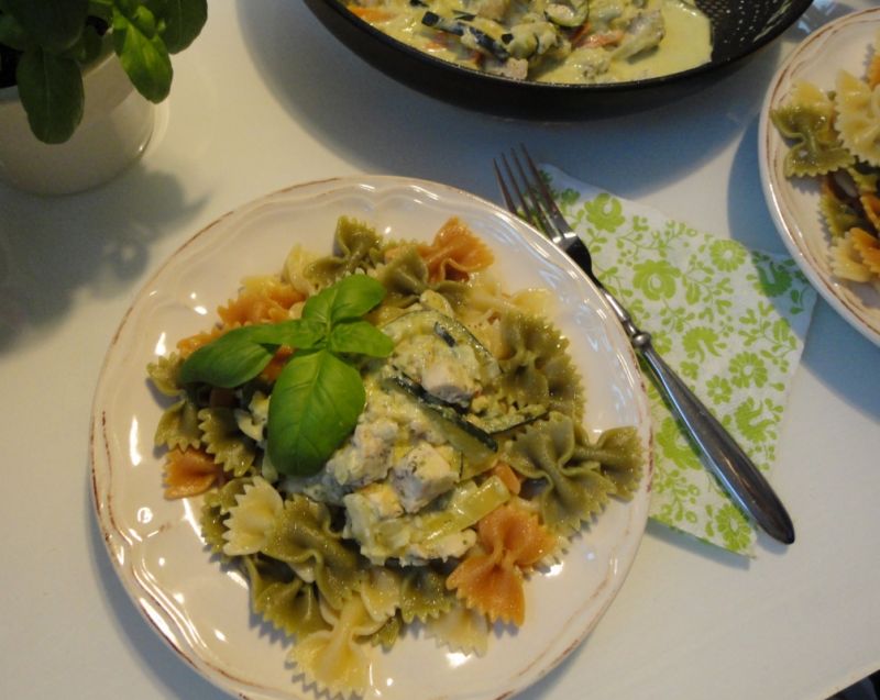 Kurczak śmietanowy z cukinią