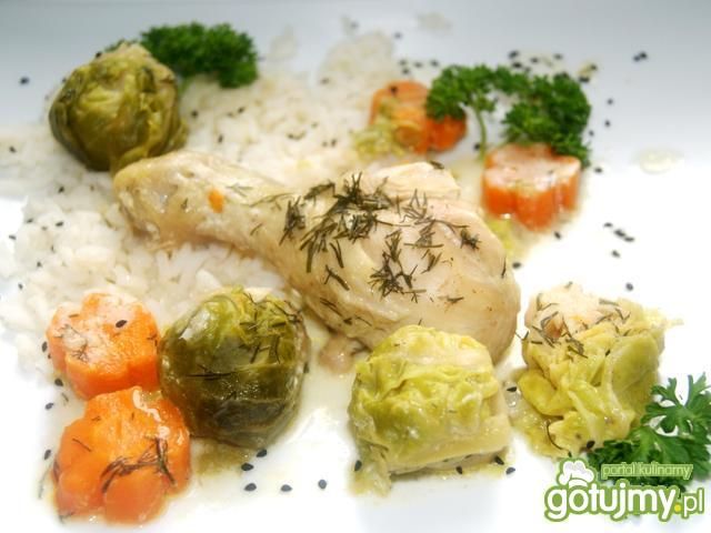 Kurczak w brukselce z marchewką 