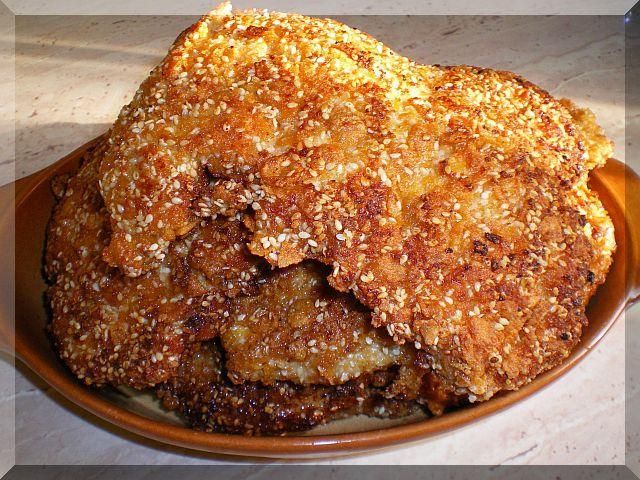 Kurczak w panierce orzechowo sezamowej