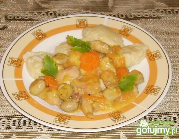 Kurczak w pieczarkach z kluskami Kurczak w pieczarkach z kluskami