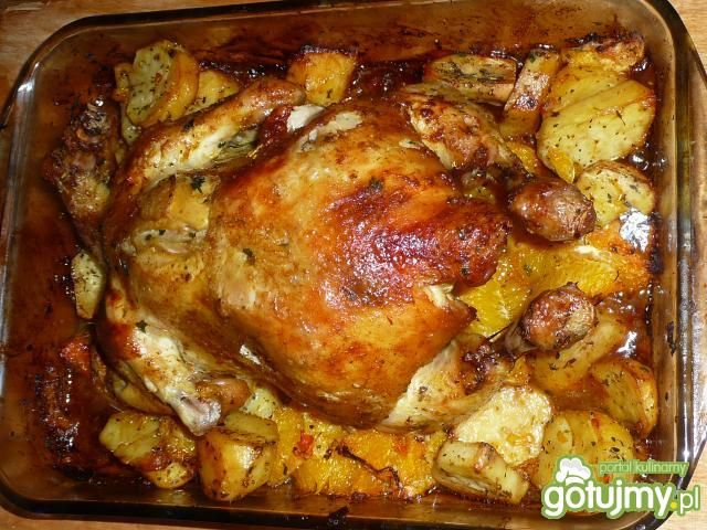 Kurczak w pomarańczach