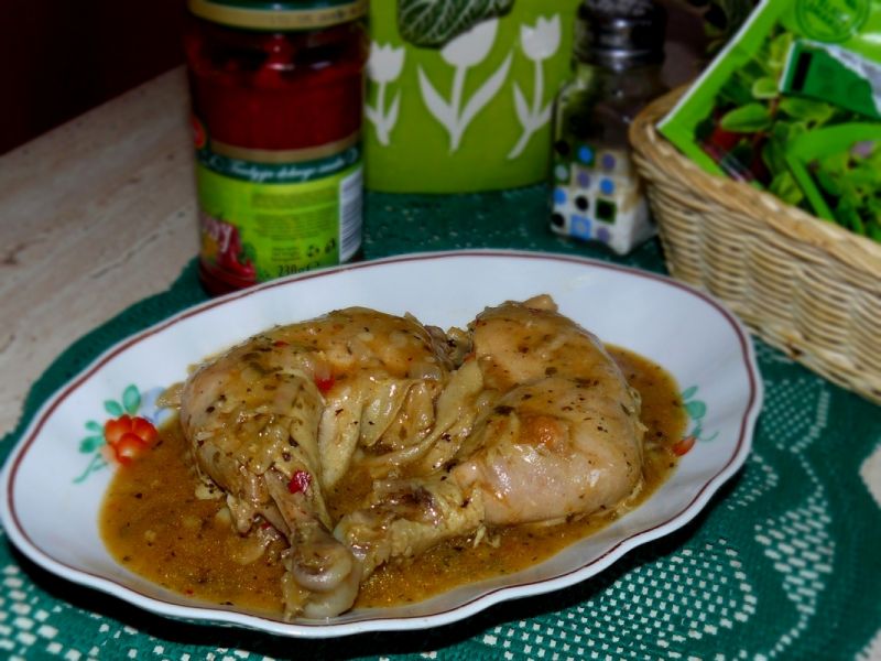 Kurczak w sosie paprykowo - pomarańczowym Kurczak w sosie paprykowo - pomarańczowym