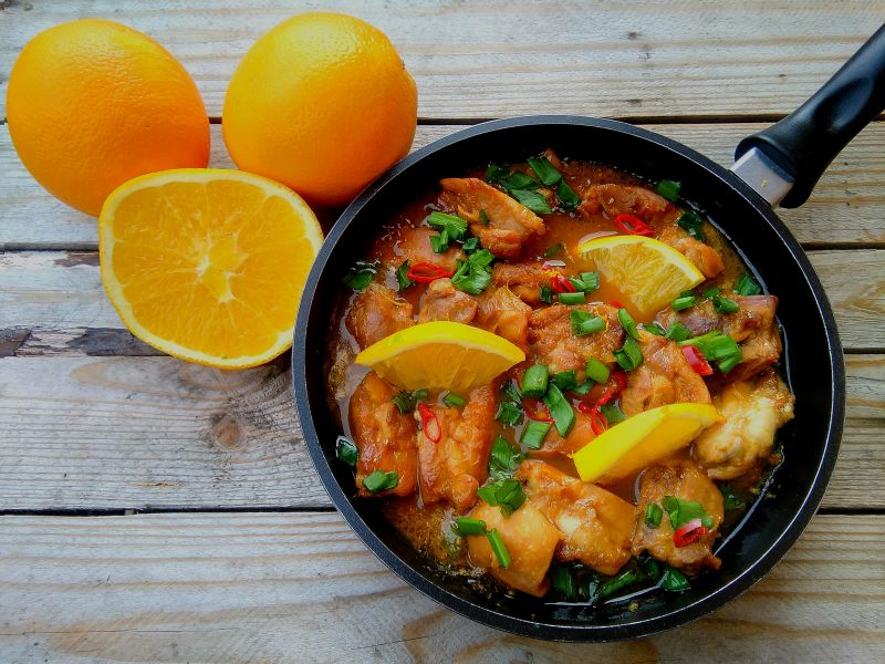 Kurczak w sosie pomarańczowo-sojowym