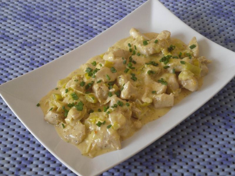 Kurczak w sosie porowym