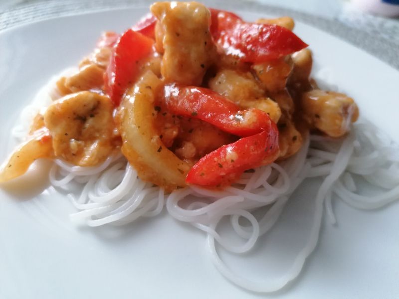 Kurczak w sosie slodko-kwasnym Kurczak w sosie slodko-kwasnym