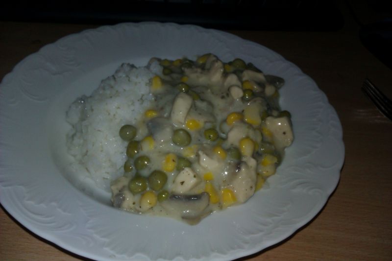 Kurczak w sosie śmietanowo-pieczarkowym