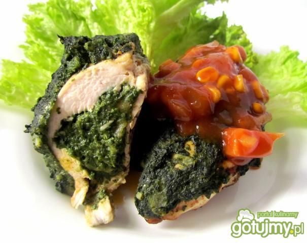 Kurczak w szpinaku i sosie chińskim