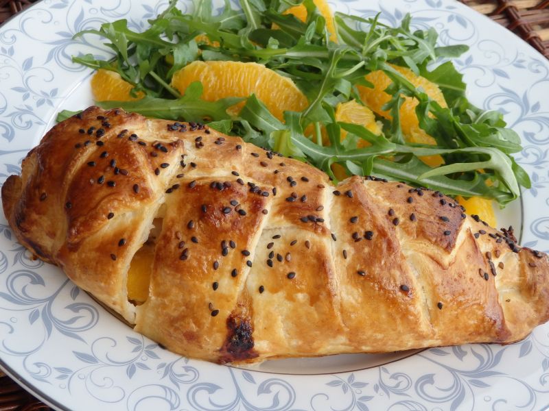 Kurczak z brzoskwinią i serem pleśniowym Kurczak z brzoskwinią i serem pleśniowym